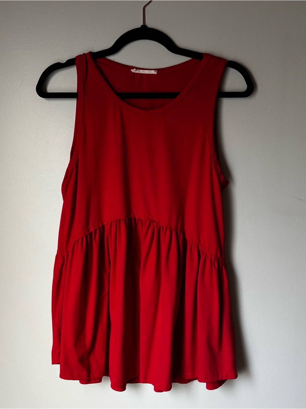 entro Red Sleeveless Peplum Tank Top